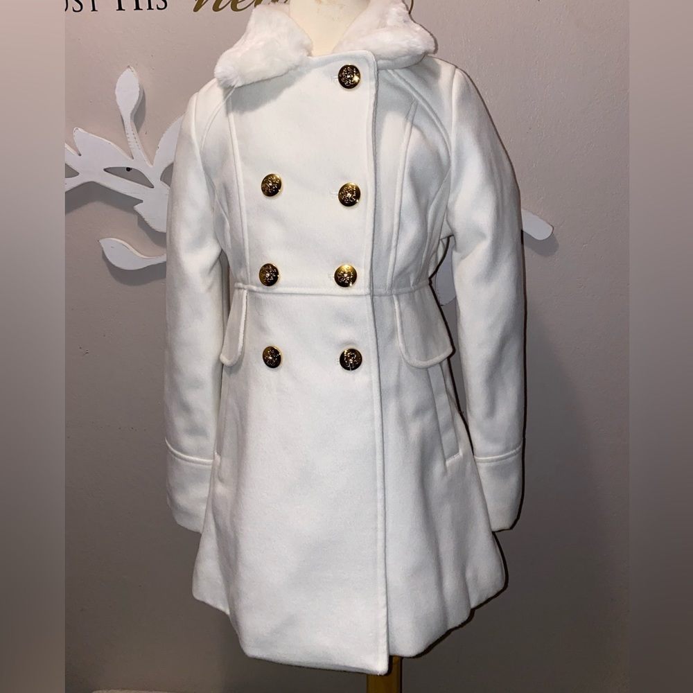 White & Gold Girls Coat Size 10 Jessica Simpson